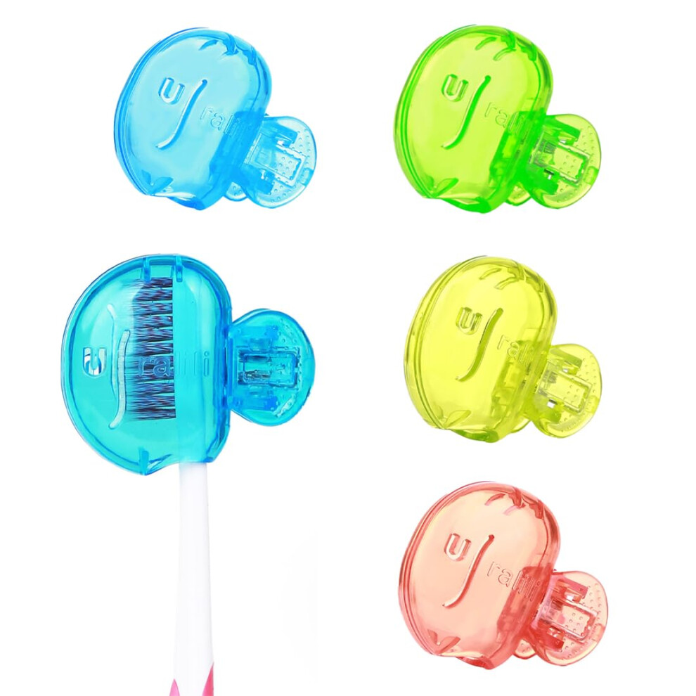 4pcs Electric Toothbrush Head Cover Toothbrush Protective Cap Travel Plastic Clip