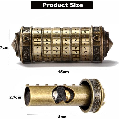 Da Vinci Code Mini Cryptex Lock, Puzzle Boxes with Hidden Compartments, Brain Teaser Lock Puzzles for Friends and Couples 1