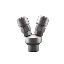2 Ways 1/4' Female C Type Air Hose Quick Coupler Socket Connector SelfLocking 1/4Inch Quick Connect C Type Coupler
