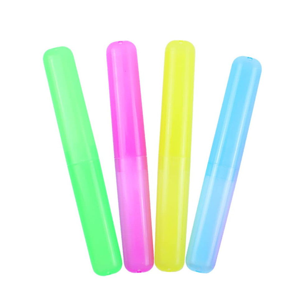 Toothbrush Case Plastic Holder Storage for Travel Camping (Assorted Colours)