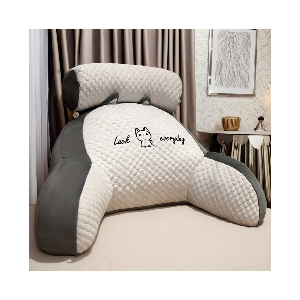 (Husky, 60*40cm) 1pc Comfort cushion | Ergonomic Back Support | Soft Lumbar Back Pillow | Reading Backrest Pillow | Breathable Fabric | P