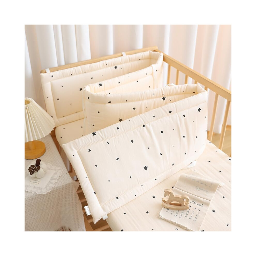 (150X28cm, P6) Adjustable Baby Cot Bumper Set & Headboard Protector Bed Side Guards for Baby/Toddler Cribs Cushion Side Protectors,P7