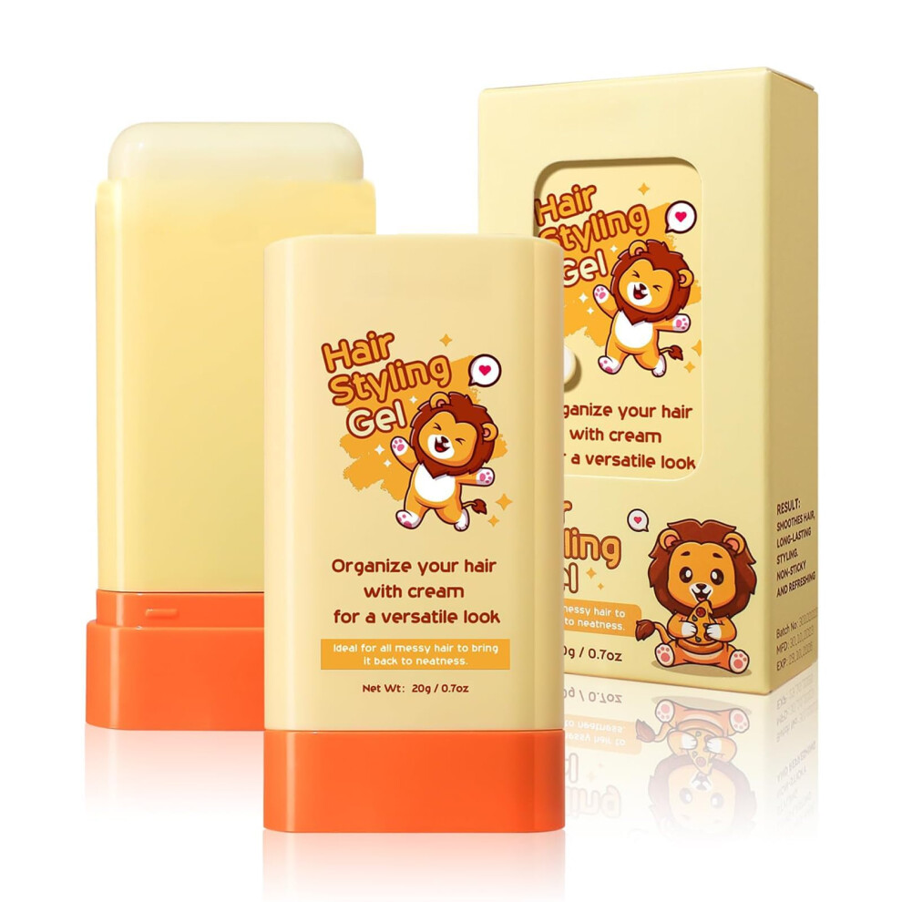 Hair Wax Stick with Builtin Comb for Kids Baby Hair, 2 in 1 NonGreasy Moisturizing Styling