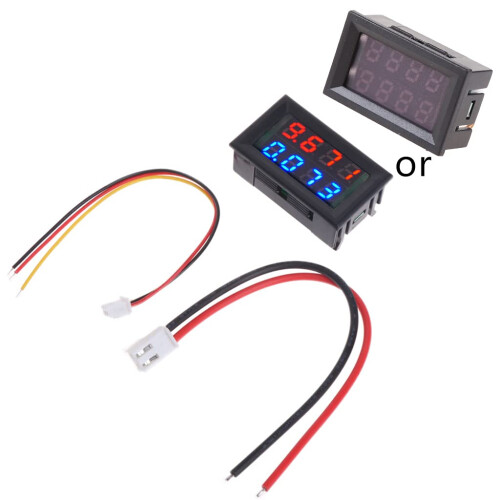 0.28' LED Digital Voltmeter Ammeter, 0100V Range, Red And Blue Display, Digital Multimeter