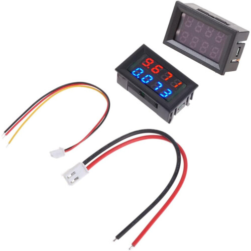 0.28' LED Digital Voltmeter Ammeter, 0100V Range, Red And Blue Display, Digital Multimeter 2