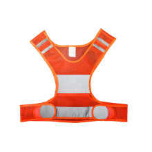 Reflektierende Outdoor-Weste, atmungsaktive Mesh-Weste mit verbesserter Sichtbarkeit und Vordertasche, verstellbare Klettverschlussweste, ideal zum