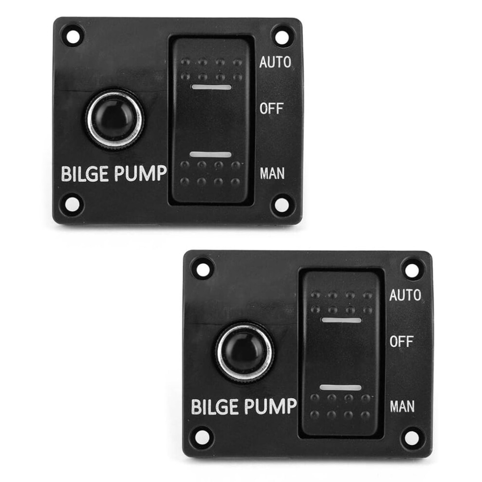 Bilge Pump Switch 3Way Automatic Marine Pump Control Panel With Float Switch Compatible, 2Pcs 9119770197542