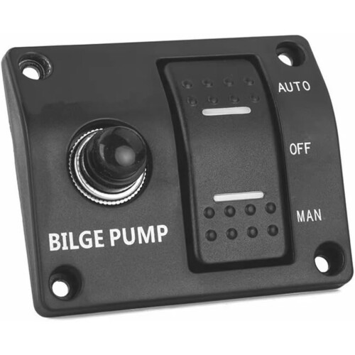 Bilge Pump Switch 3Way Automatic Marine Pump Control Panel with Float Switch Compatible, 2pcs 2