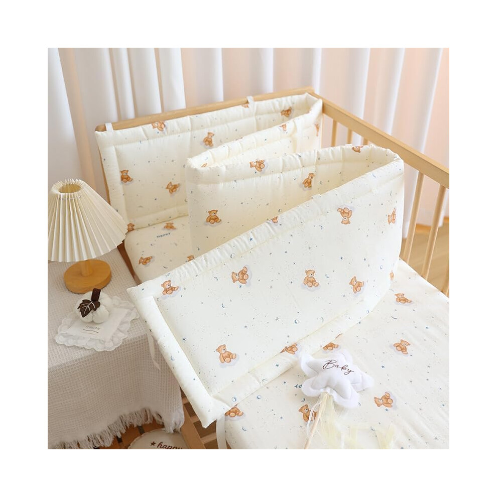 (160X28cm, P8) Adjustable Baby Cot Bumper Set & Headboard Protector Bed Side Guards for Baby/Toddler Cribs Cushion Side Protectors,P7
