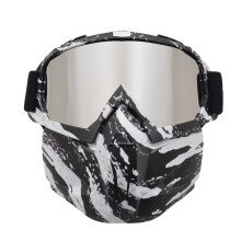 Abenteuerausrüstung: Abnehmbare Maske, winddichte Motorradbrille, UV-Schutz für Männer, Frauen und Jugendliche, TPU-Rahmen mit staubdichter