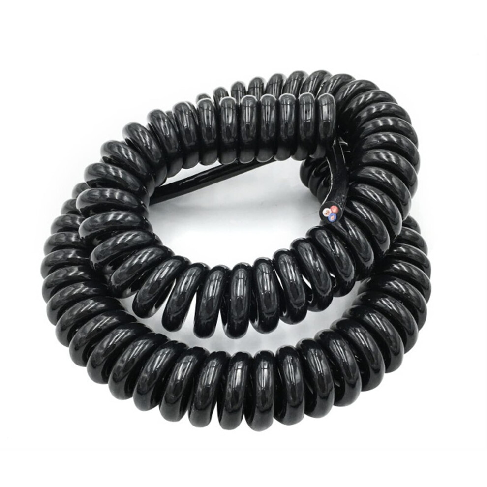 Spring Spiral Wire And Cable 6Core 20Awg Power Cord 7.5M Expandable Black 9339159739969