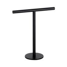 Towel Rack T Shaped Freestanding Stainless Steel Black Bathroom Towel Rail Stand
