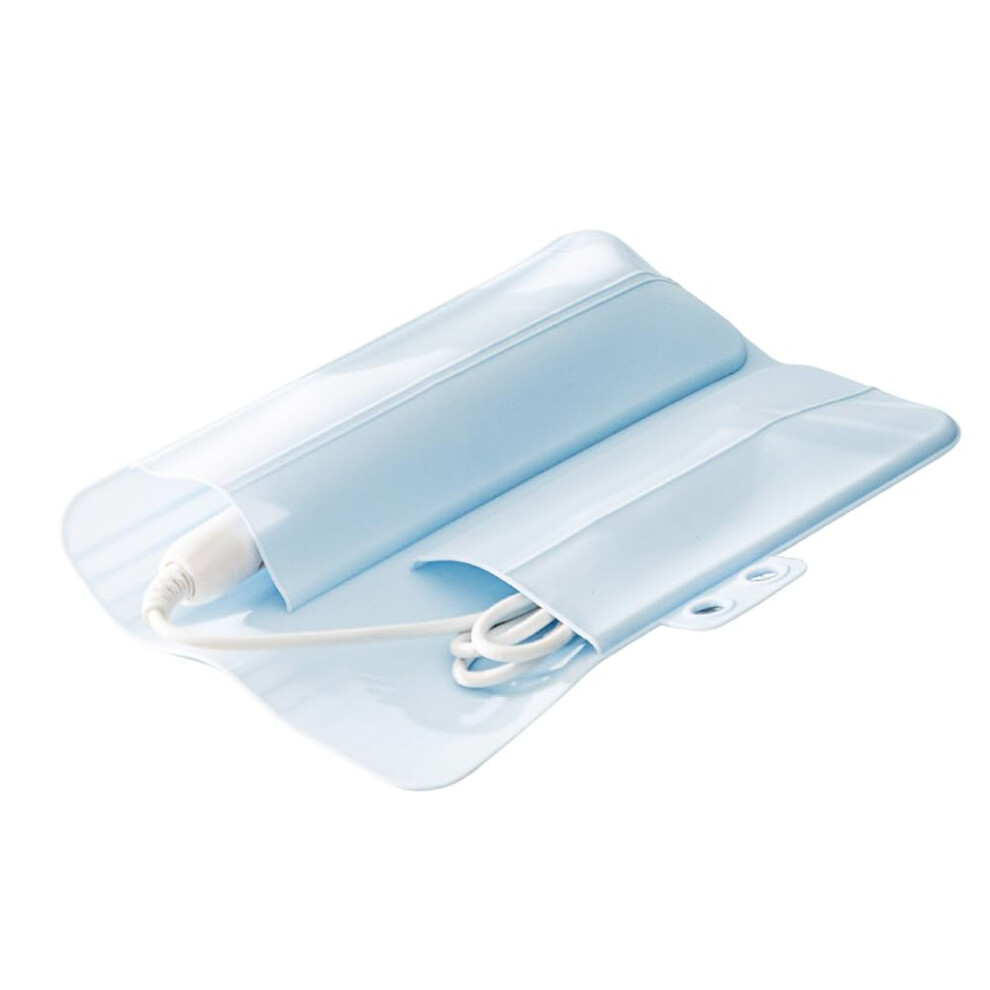 Blue 2Hole Heatresistant Silicone Mat For Hair Tools, Hot Tool Pad, Curling Irons And Wands, Nonslip Surface, Pale
