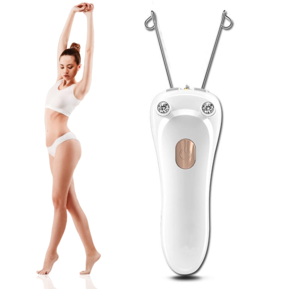 Gold Facial Hair Remover For Women, Epilator Women, Face Threading Hair Removal Razor, Face Hair Remover, Usb Charging, Cotton Thread Epilator (Gold)