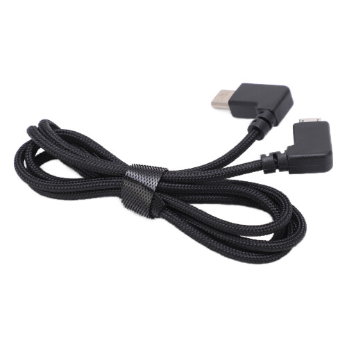 Cabo de controle remoto com conector USB-C em ângulo reto para drones DJI, transmissão rápida e estável. Conector angular tipo C.