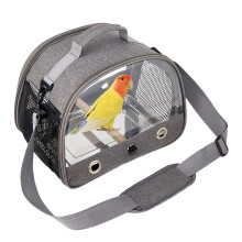 Travel cage for birds, compact parrot carrier Breathable transport box with carry handle, escapeproof door, lightweight foldable crate