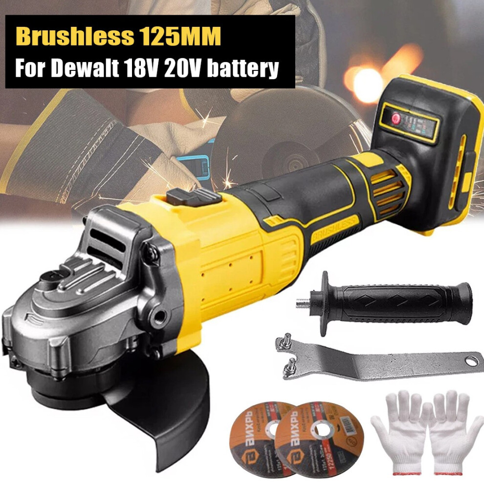 125Mm Brushless Cordless Angle Grinder For Dewalt 18V 20V Batteries 703052540523