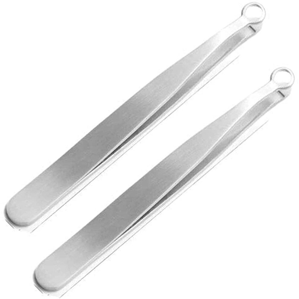 Nose hair scissors, stainless steel roundtip tweezers, nose hair trimmer, 2PCS