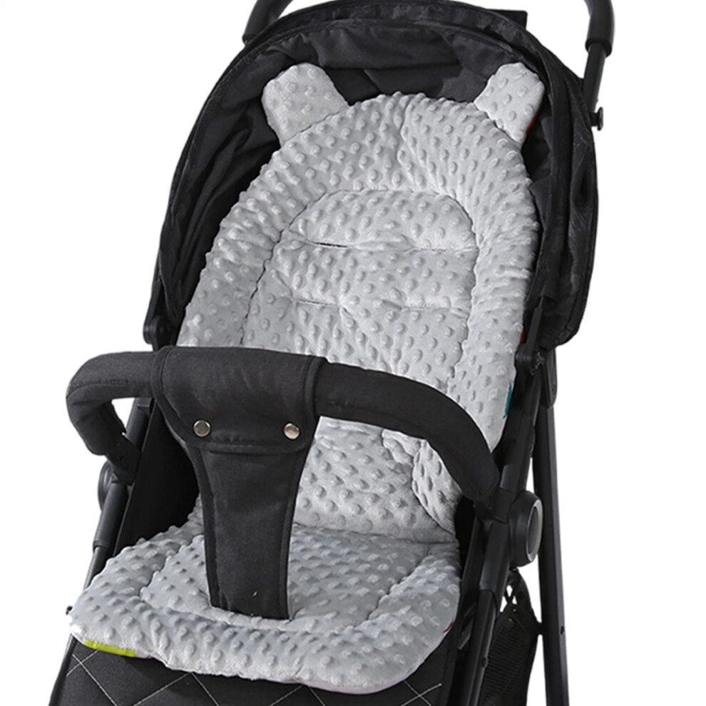 Stroller Liner Baby Stroller Insert Mat, Reversible Cushion, Breathable Cotton Pad For Pushchair Car Seat, Gray