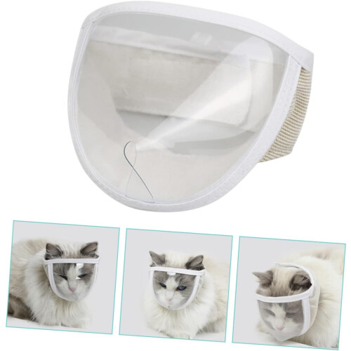 Transparent Cat Muzzle Breathable Grooming Muzzle for Cats Licking and Head Circumference for Pet Care 1