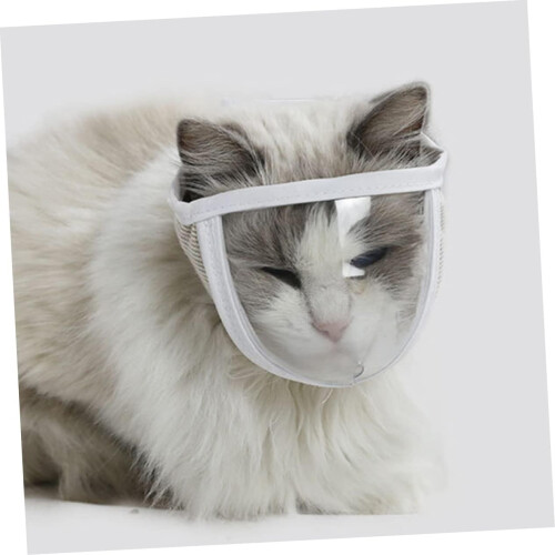 Transparent Cat Muzzle Breathable Grooming Muzzle for Cats Licking and Head Circumference for Pet Care 2
