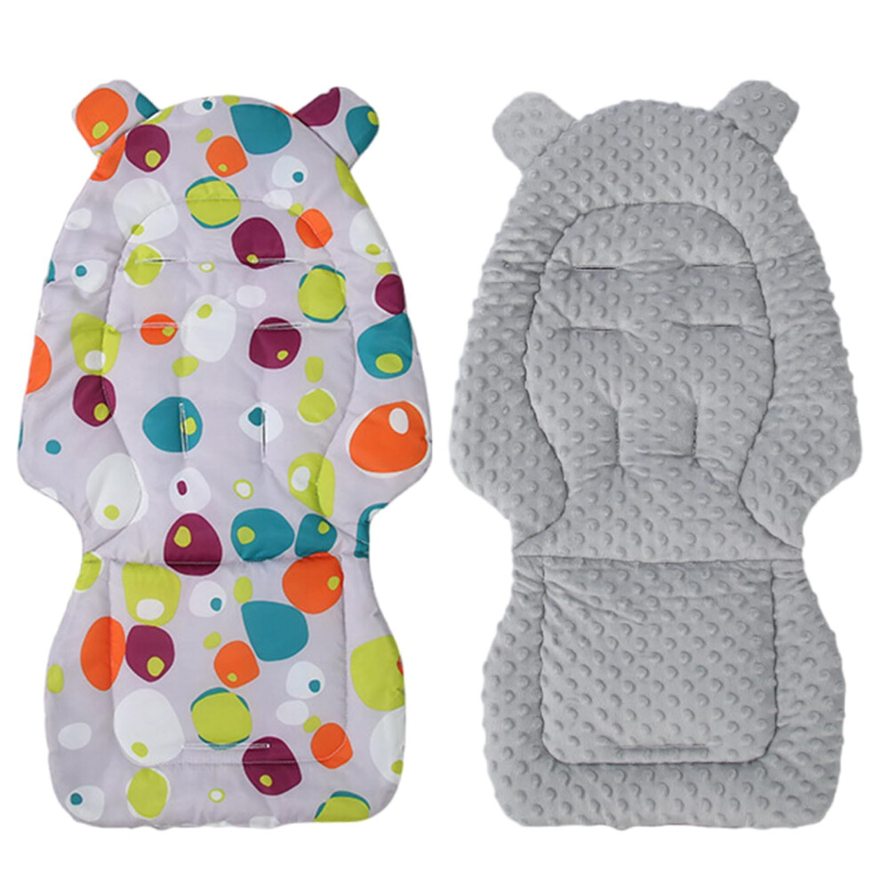 Stroller Liner Reversible Pushchair Seat Liner 40x80cm Universal Fit Machine Washable Cloth Blue Pink Grey