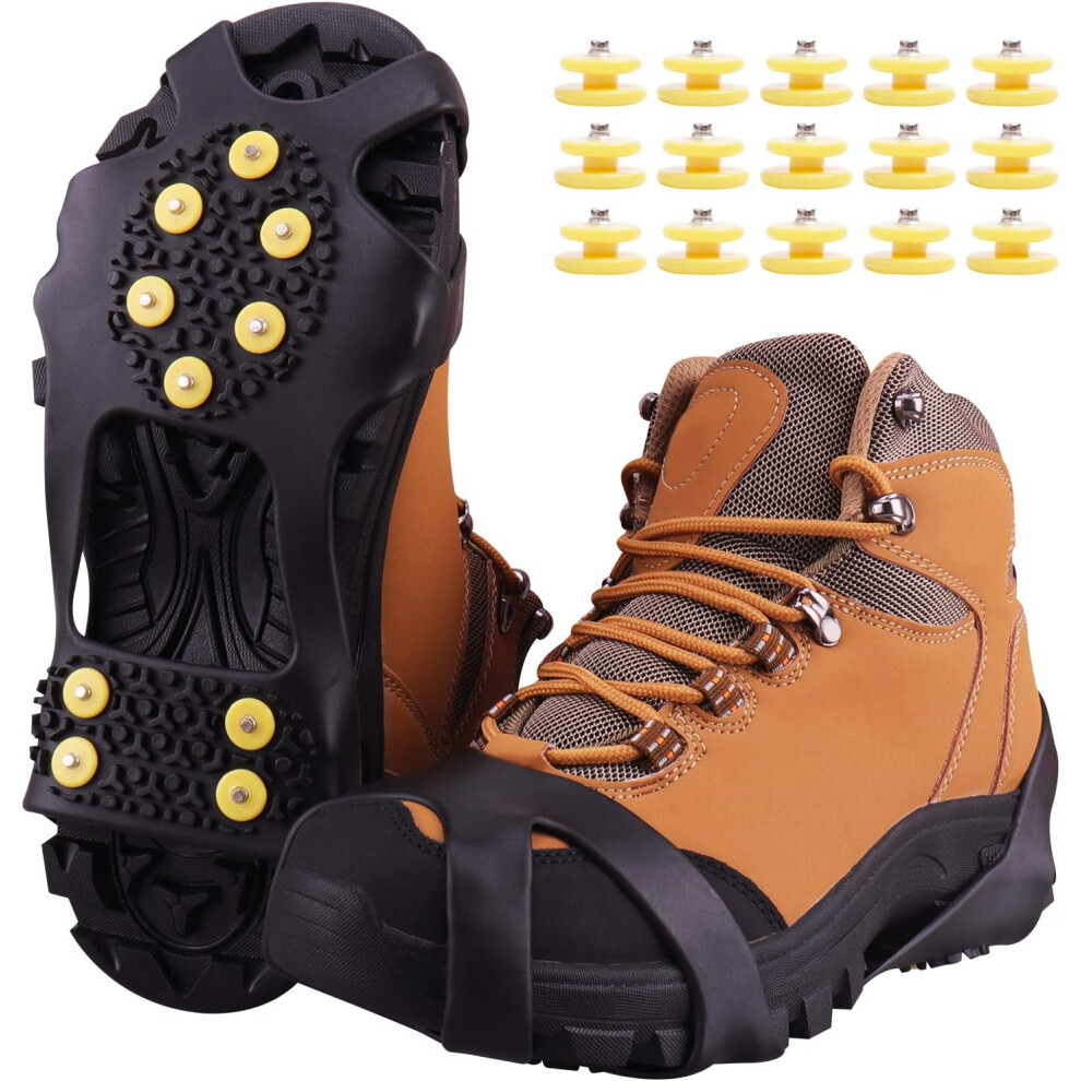 Non-Rusting Metal Studs For Unfaltering Grip, Protable Grips Adapt To Any Footwear, Abrasion-Resistant Snow Cleats Provide Dependable Stability, Faste-image-OPC-PNNB2DV-NEW