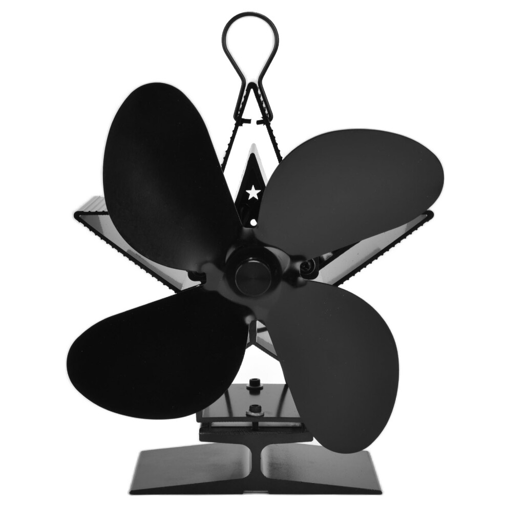 No Batteries Or Electricity Heat Powered Stove Fan 4-Blade Wood Stove Fan Silent Operation Fireplace Fan Efficient Warm Air Circulation For Fireplace 9454554591247