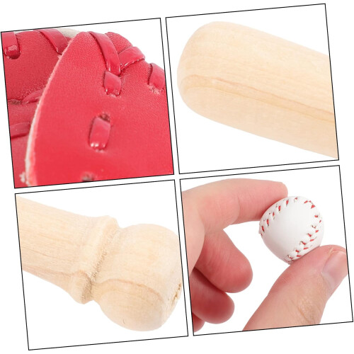 mini baseball catcher red wooden 1