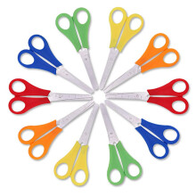 Pack of 10 Children's Scissors, Safety Scissors with cm Scale for DIY Crafts