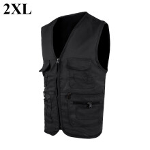 Gilet de pêche respirant pour homme, fermeture éclair, col en V, sans manches, multifonctionnel, idéal pour le camping et les activités de plein