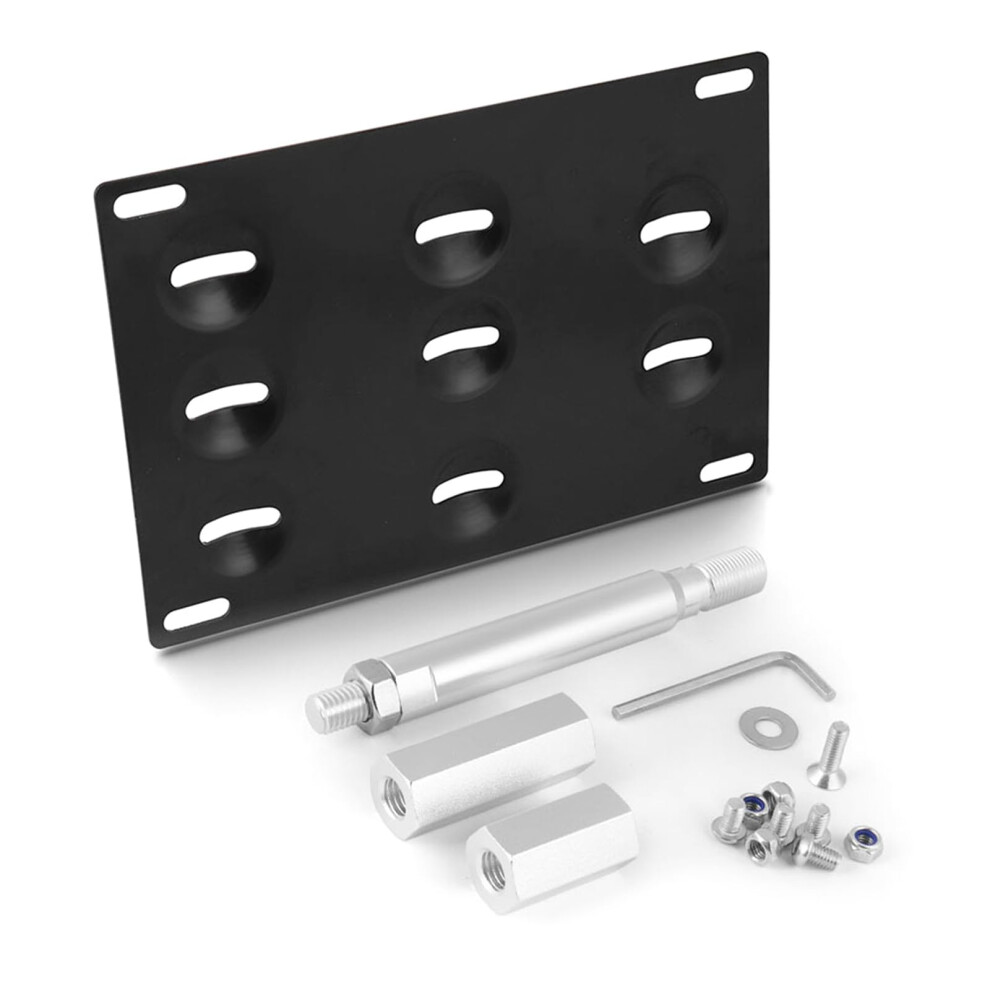 Bumper Tow Hook License Plate Mount Bracket Holder Aluminum License Plate Frame Car Accessories 9001264358945