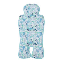 Infant Cooling Pad For Car Seats And Strollers, DoubleSided Design, Blue And Green Leaf Pattern, Breathable Baby Pad