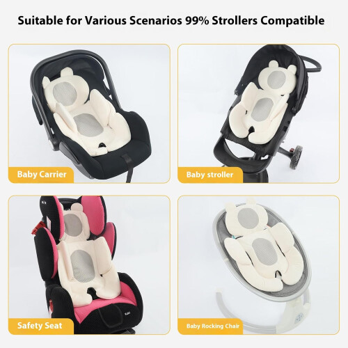 Breathable Infant Cotton Pad For Strollers NonSlip Design Machine Washable 1
