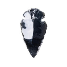 2 Inch Black Obsidian Arrowhead with Carry Bag, Natural Crystal and Healing Stone