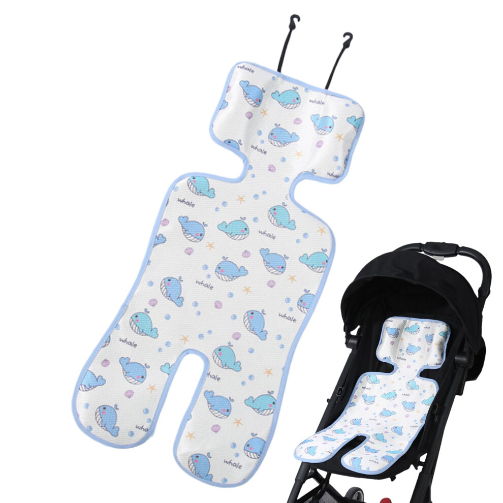 Cooling Pad For Baby Car Seat And Stroller Soft Cooler Pad Breathable Liner Whale Model Toddler Boys Girls Blue