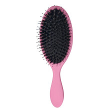 Hair Brush Boar Bristle Brush Paddle Detangler With Detangling Pins Pink For Women Men Kids
