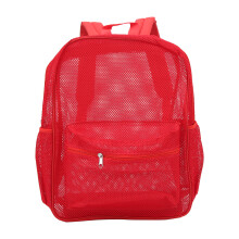 Durchsichtiger Rucksack, hochwertiger Netz-Schulrucksack mit atmungsaktiven, ergonomisch gepolsterten Schultergurten für Uni und Arbeit (Rot)