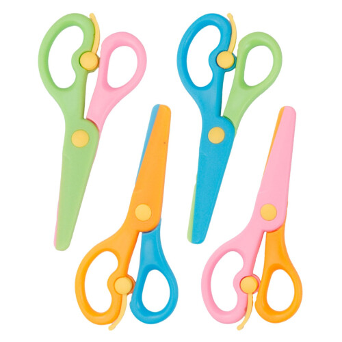Kids Scissors, Creative Children's Scissors, 4Piece Paper Scissors, School Scissors