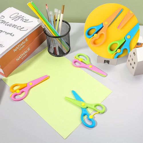 Kids Scissors, Creative Children's Scissors, 4Piece Paper Scissors, School Scissors 1