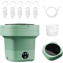Mini lave-linge pliable pour un nettoyage puissant et silencieux, idéal pour les appartements, les voyages et le camping (vert)