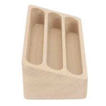 Business Card Holder Stand, 3 Compartments, Wooden Table, Multiple Business Card Holder, Name Card Display Counter for Exhibition Office Salon