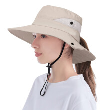 Zonnehoed voor dames en heren, UPF50+ bescherming, bucket hat met brede rand en ademend mesh, lichtgewicht, opvouwbare zonnekap voor buiten met