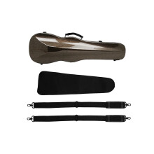 Violin Case 4/4 and 3/4, Carbon Fiber Triangle Case, Portable Backpack With Double Shoulder Straps, Hygrometer, Brown