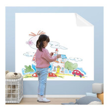 Whiteboard, static whiteboard, wallpaper roll, portable, repositionable, dryerase, for: home, office, school (size: 0.6 x 10 m) White 0.6x10m
