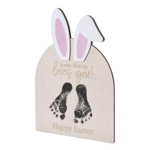 Baby DIY Easter Footprint Art Sign with Ink Pad Bunny Ears Design for Gifts
