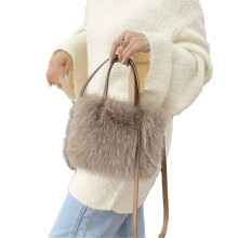 Elegant and Versatile Shoulder Bag Plush Handbag Perfect-Camel