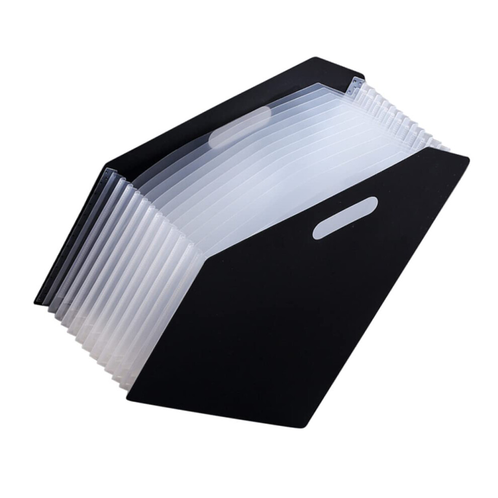 Black Document Organizer With Expandable Design Writing Desk File Holder For Paper Documents Practical Storage Solution For Office, School, And Home