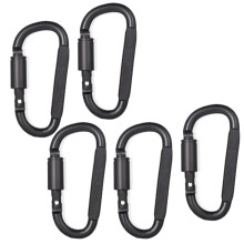 Outdoor-Ausrüstung: Karabinerhaken mit D-Ring-Verriegelung, leichtem Aluminiumkörper und Verriegelungsmechanismus für Wandern, Camping und