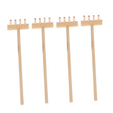 4 x Mini Rakes for Sandpit and Desk, Compact Wooden Garden Tools for Creative Sand Play Time, Versatile and Easy Care for Sand Table Decoration